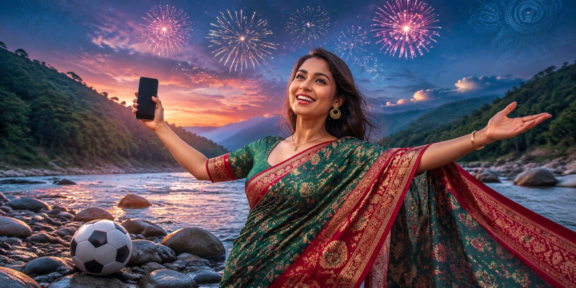 সিলেটে ফুটবল বেটিং উপভোগ করছেন একজন বাংলাদেশি নারী সদস্য